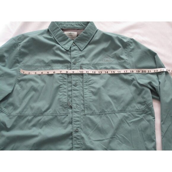 Men's LL Bean Front Button Polyester/Nylon Long Sleeve Shirt Sz XL  (MT56) - Picture 2 of 9